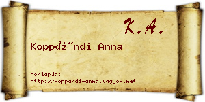 Koppándi Anna névjegykártya