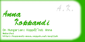 anna koppandi business card